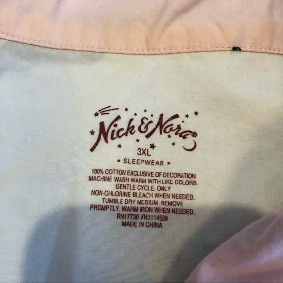 Nick & Nora pink sock monkey leisure time pajama top size 3XL - Picture 15 of 16